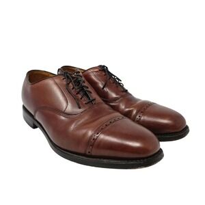 Allen Edmonds Byron Shoes Mens 9.5 D Cap Toe Oxford Dress Brown Leather